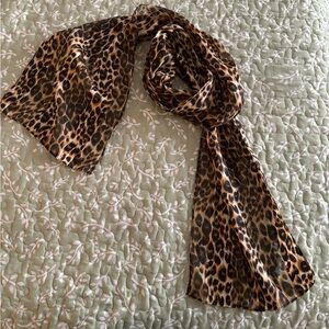 Leopard Print Sheer Scarf